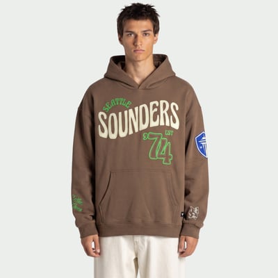 Seattle Sounders FC The Wild Collective Unisex Washed Fleece Hoodie - Brown