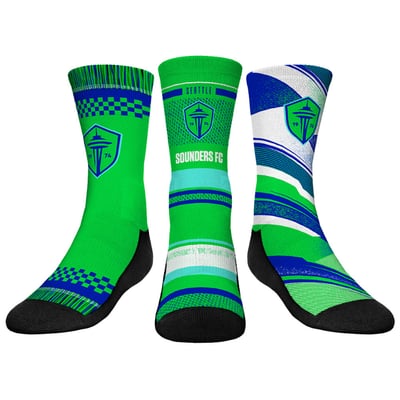  Seattle Sounders FC Rock Em Youth Three-Pack Crew Socks Set - Rave Green