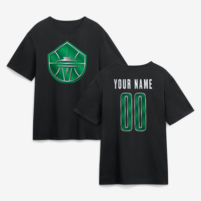 Seattle Storm  Forged Mascot Personalized Name & Number T-Shirt - Black