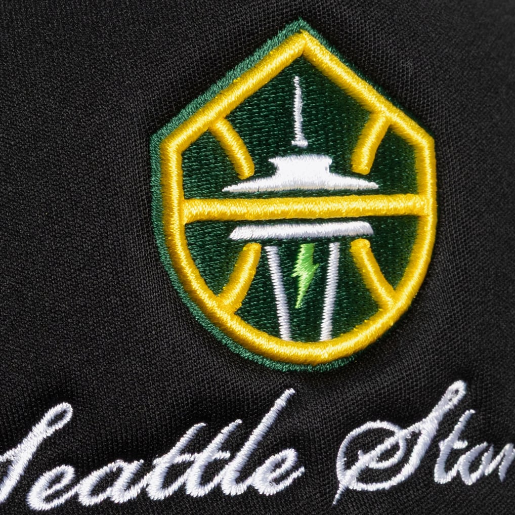 Seattle Storm Mitchell & Ness Unisex Script Pro Pinch Adjustable Trucker Hat - Black