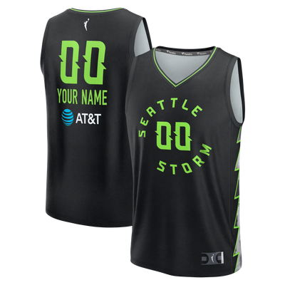 Seattle Storm Fanatics Youth Fast Break Custom Jersey - Rebel Edition - Black