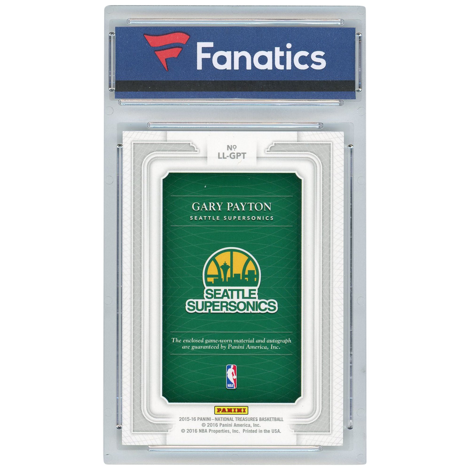 Autographed Seattle SuperSonics Gary Payton 2015-16 Panini 15-16 