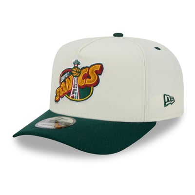 Seattle SuperSonics New Era City A-Frame 9FIFTY Snapback Hat - Cream/Green