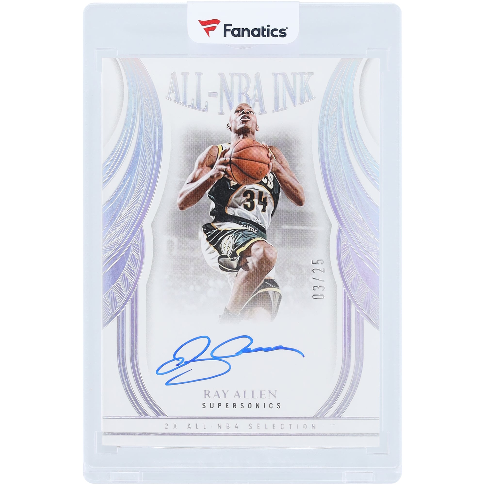 Ray Allen Seattle SuperSonics Autographed 2024-25 Panini Flawless 
