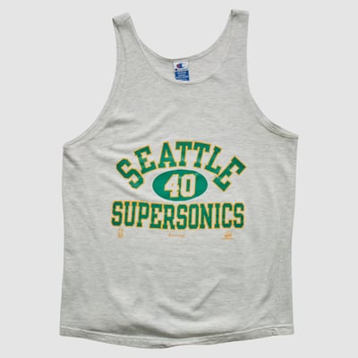 Seattle SuperSonics Champion 90s Tank - Dark Heather Gray - M by Fanatics Real Vintage