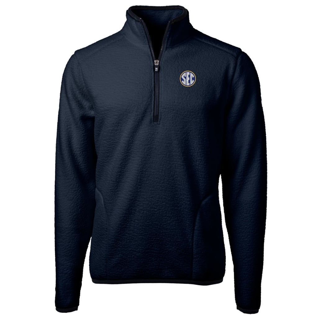  SEC Gear Cutter & Buck Cascade Eco Sherpa Fleece Quarter-Zip Pullover Jacket - Navy