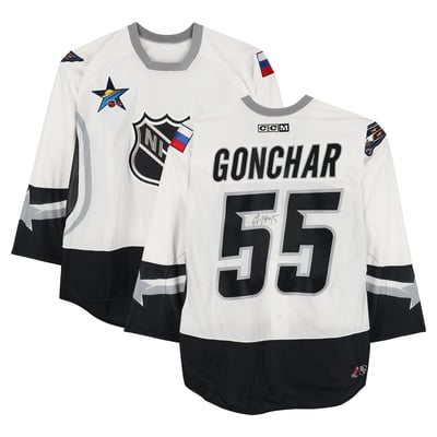 Sergei Gonchar Eastern Conference Autographed Fanatics Authentic Game-Used #55 White CCM Jersey from the 2003 NHL All-Star Game 