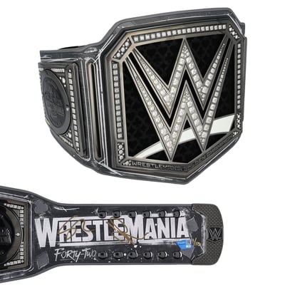 Seth Rollins & Gunther WWE Autographed WrestleMania 42 Golden Replica Title Belt - Limited Edition #1/10