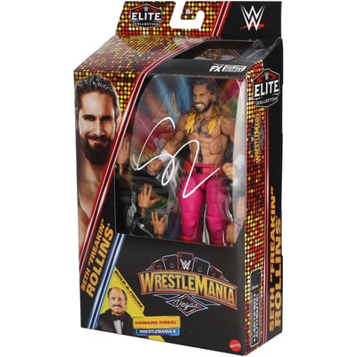 Seth Rollins WWE Autographed Fanatics Authentic Mattel WrestleMania 41 Elite Collection Action Figure 