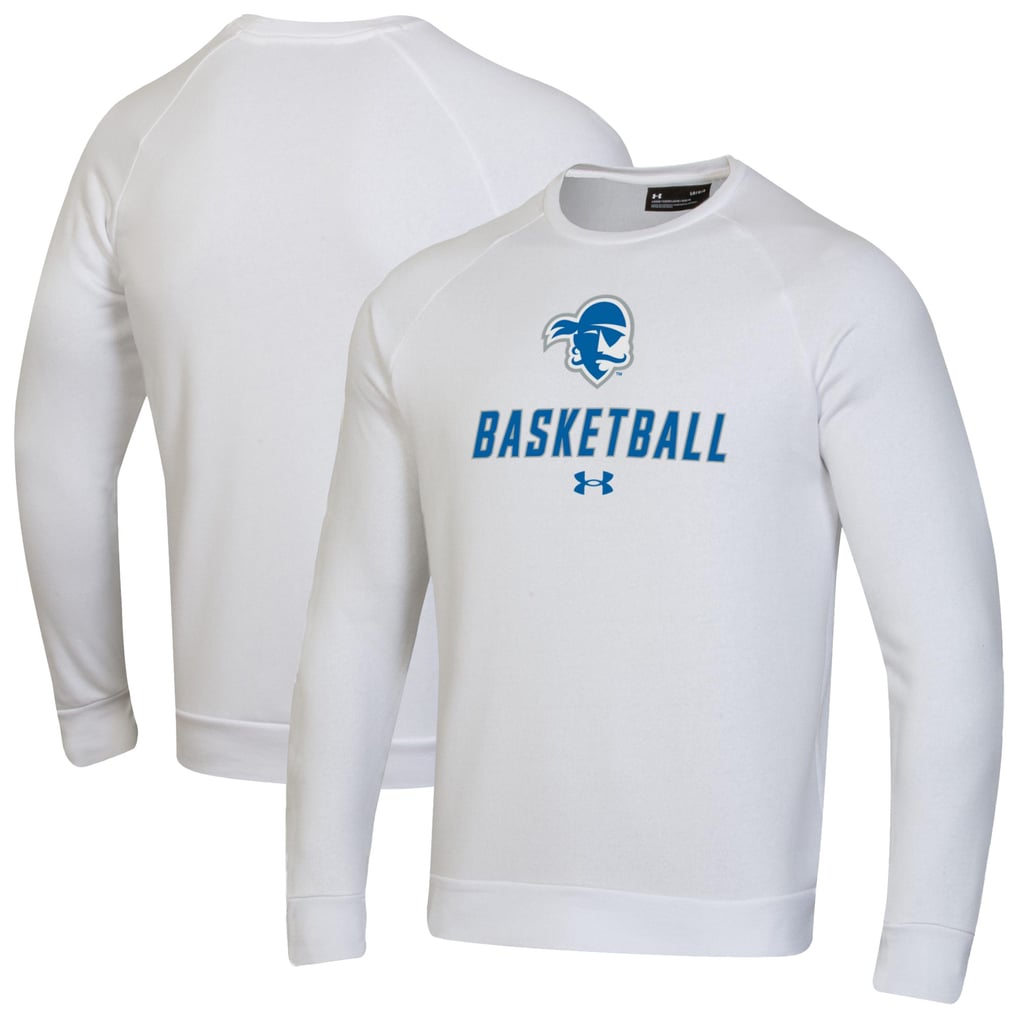  Seton Hall Pirates Under Armour Raglan Basketball Rival Fleece Pullover Sweatshirt - White