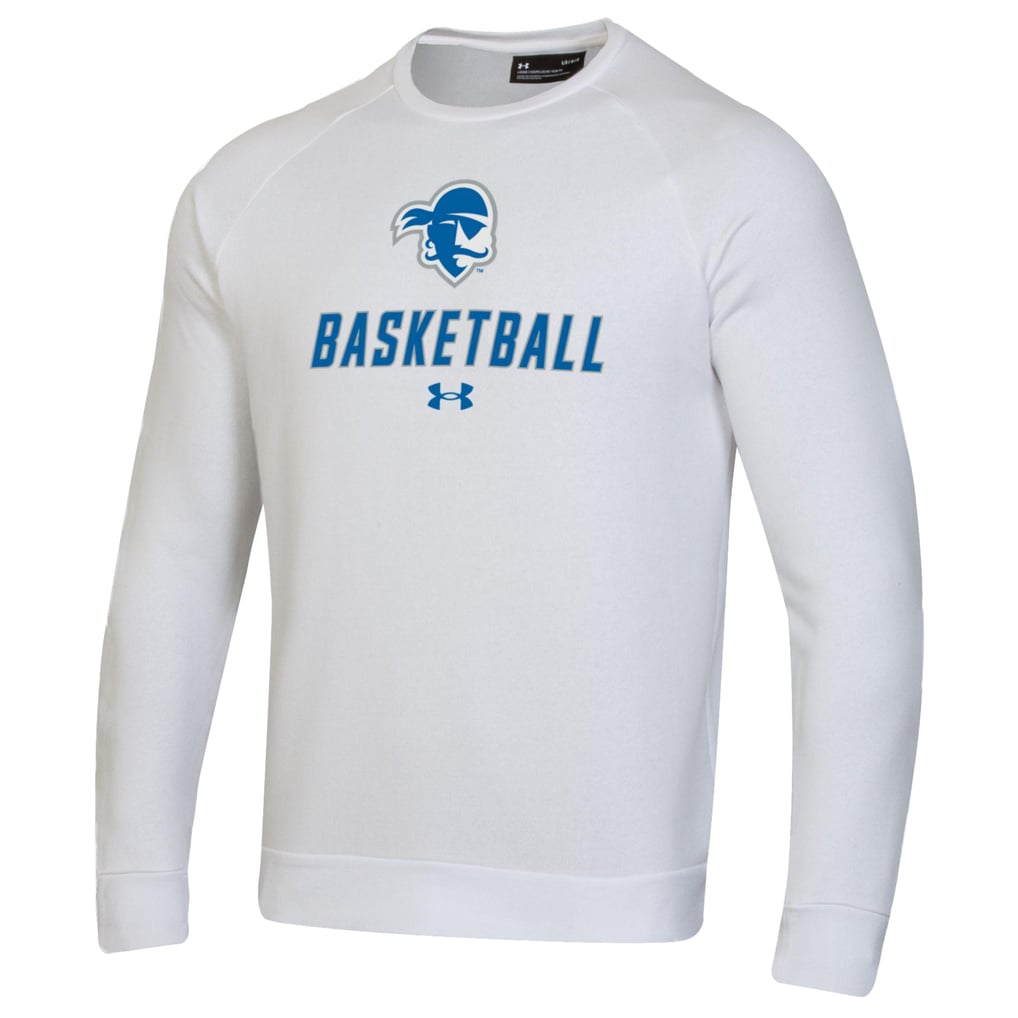  Seton Hall Pirates Under Armour Raglan Basketball Rival Fleece Pullover Sweatshirt - White