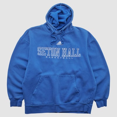 Seton Hall Pirates Adidas 2010s Hooded Pullover Sweatshirt - Blue - S by Fanatics Real Vintage