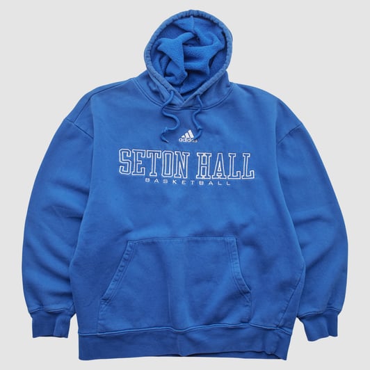 Seton Hall Pirates Adidas 2010s Hooded Pullover Sweatshirt - Blue - S by Fanatics Real Vintage