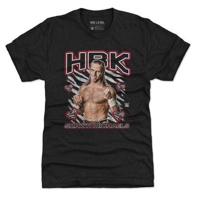 Shawn Michaels 500 Level HBK Stripes Premium Tri-Blend T-Shirt - Black