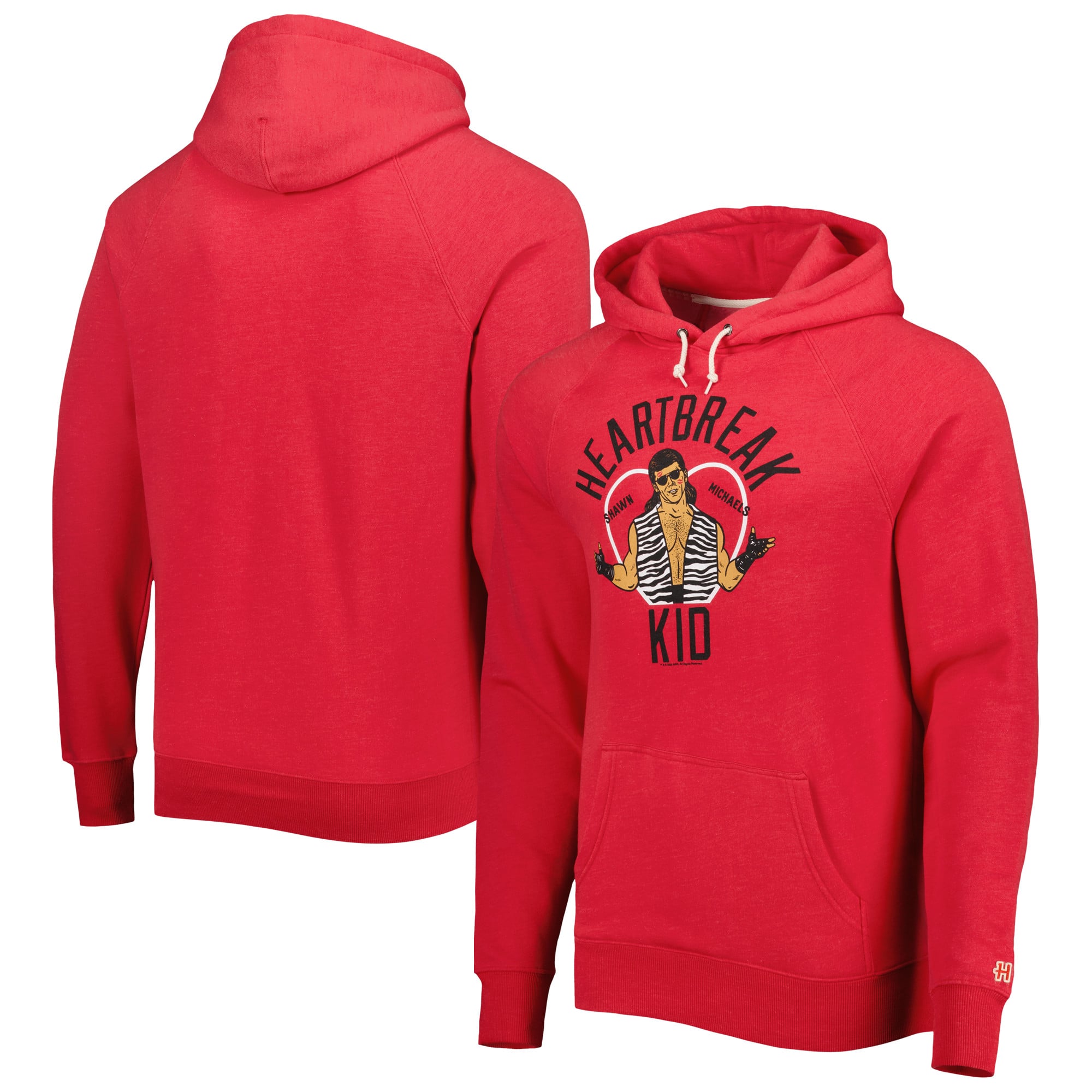 Shawn Michaels Homage Heartbreak Kid Raglan Pullover Hoodie - Red