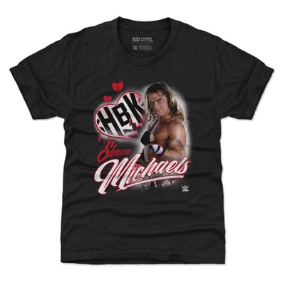 Shawn Michaels 500 Level Youth HBK Heart T-Shirt - Black