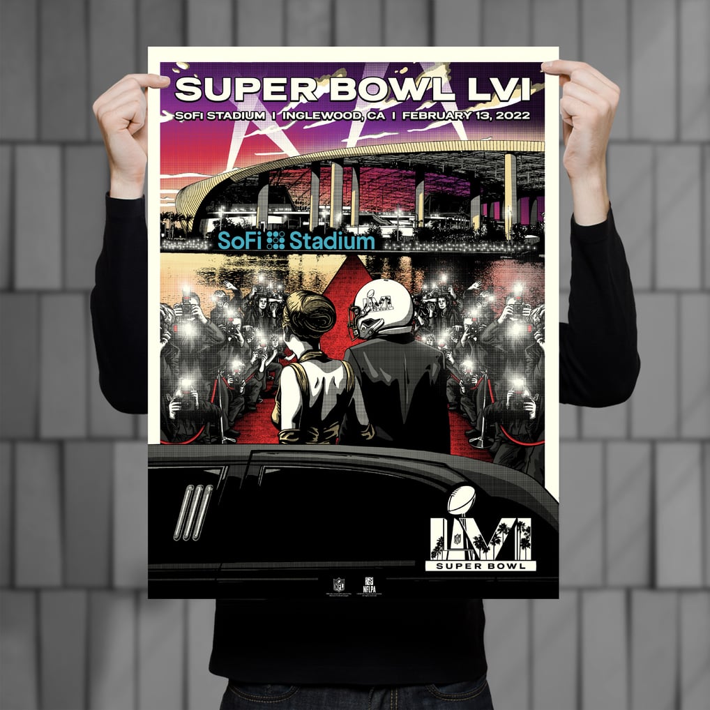Phenom Gallery 18'' x 24'' Super Bowl LVI Red Carpet Serigraph