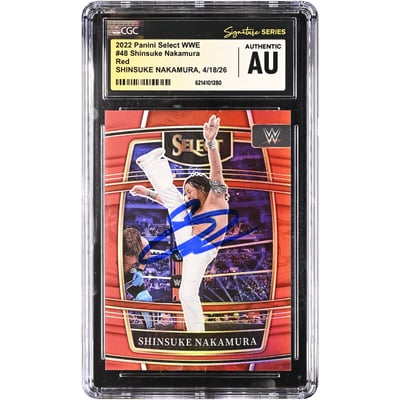 Shinsuke Nakamura WWE Autographed 2022 Panini Select Red #48 #/249 CGC Fanatics Witnessed Authenticated Card