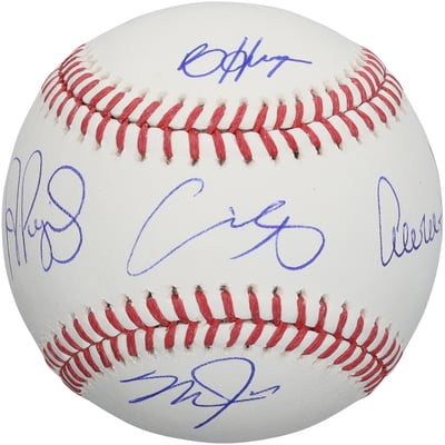 Shohei Ohtani, Aaron Judge, Albert Pujols, Mike Trout & Bryce Harper Autographed Fanatics Authentic Multiple MLB League MVP Winners Baseball - Limited Edition #1/5