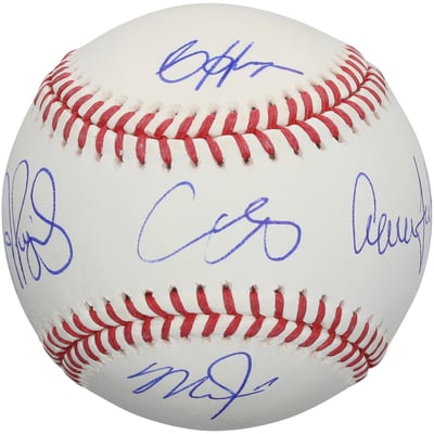 Shohei Ohtani, Aaron Judge, Albert Pujols, Mike Trout & Bryce Harper Autographed Fanatics Authentic Multiple MLB League MVP Winners Baseball - Limited Edition #5/5