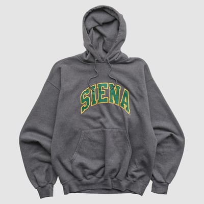 Siena Saints Champion 2000s Hooded Pullover Sweatshirt - Dark Heather Gray - L by Fanatics Real Vintage