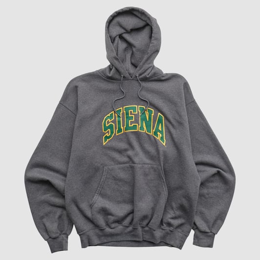 Siena Saints Champion 2000s Hooded Pullover Sweatshirt - Dark Heather Gray - L by Fanatics Real Vintage