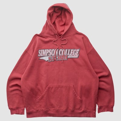 Simpson College Storm Jansport 2000s Hooded Pullover Sweatshirt - Red - 2XL by Fanatics Real Vintage