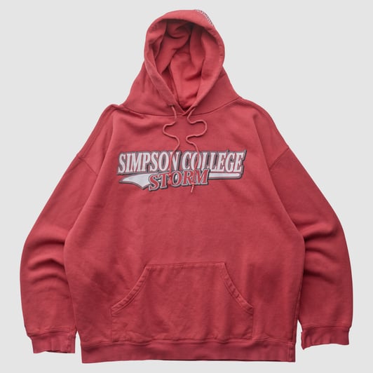 Simpson College Storm Jansport 2000s Hooded Pullover Sweatshirt - Red - 2XL by Fanatics Real Vintage