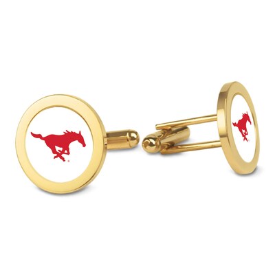 SMU Mustangs Logo Cufflinks - Gold