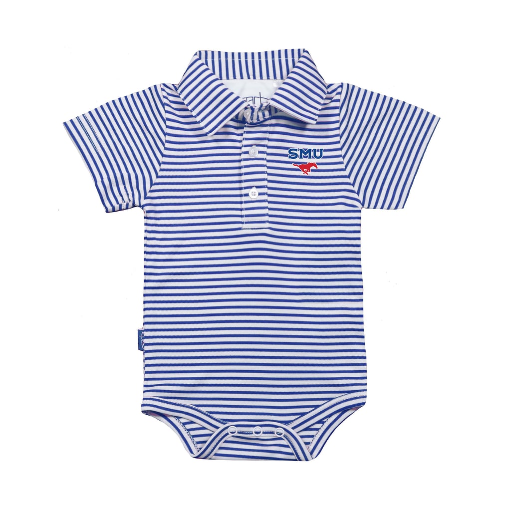 SMU Mustangs Garb Infant Carson Polo Bodysuit - Royal/White