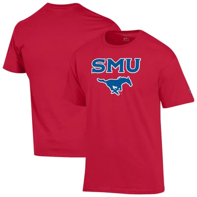 SMU Mustangs Champion Arch Logo T-Shirt - Red