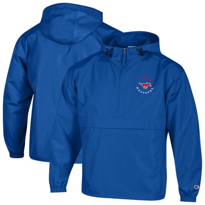  SMU Mustangs Champion Embroidered Packable Jacket - Royal