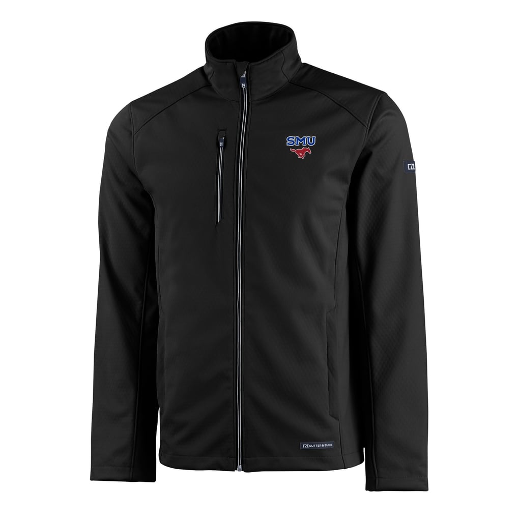  SMU Mustangs Cutter & Buck Evoke Eco Softshell Recycled Full-Zip Jacket - Black