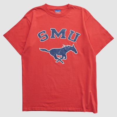 SMU Mustangs Champion 2000s T-shirt - Red - M by Fanatics Real Vintage