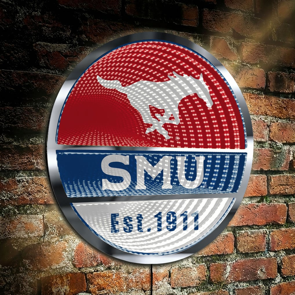 SMU Mustangs Three-Cell Circular Infinity Light