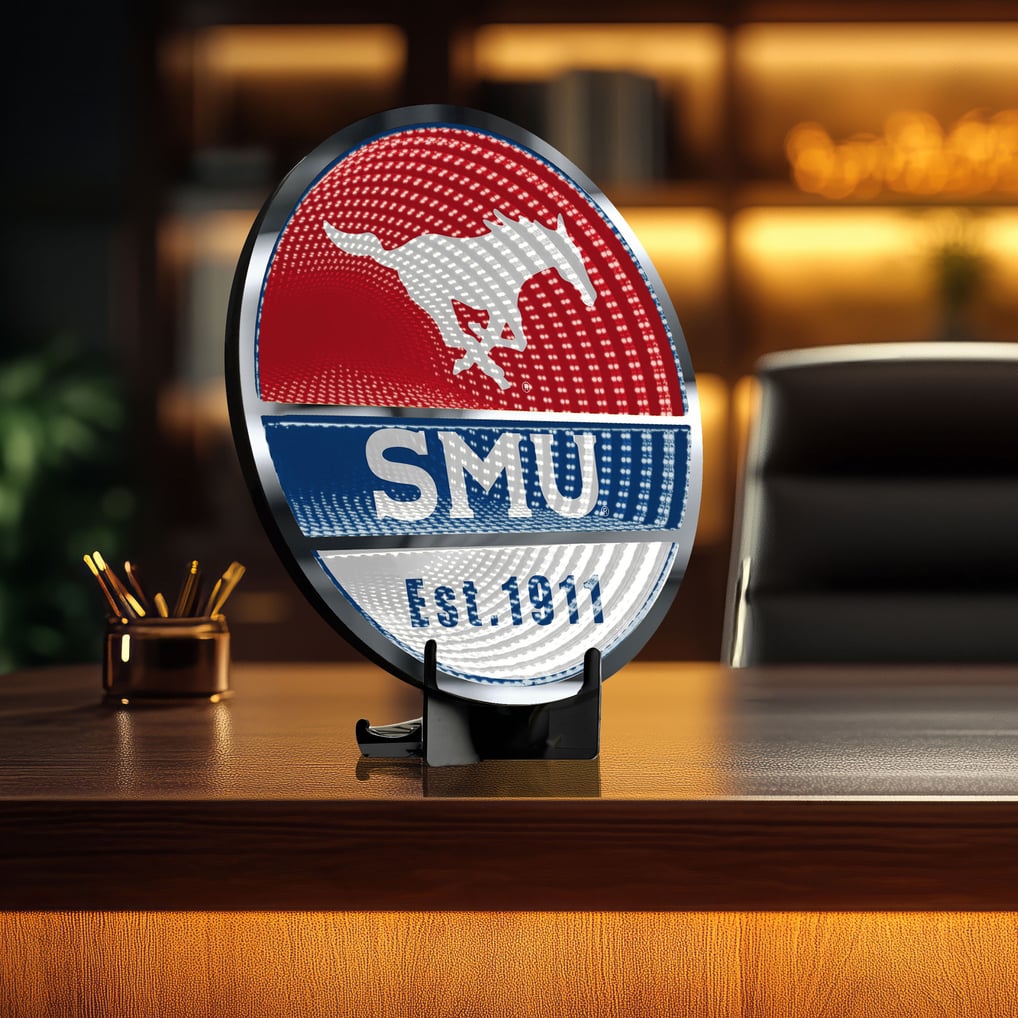 SMU Mustangs Three-Cell Circular Infinity Light