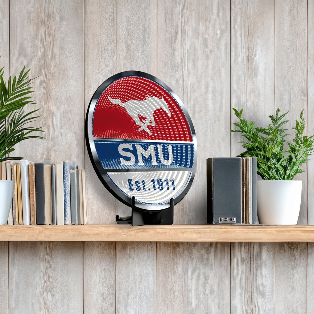 SMU Mustangs Three-Cell Circular Infinity Light
