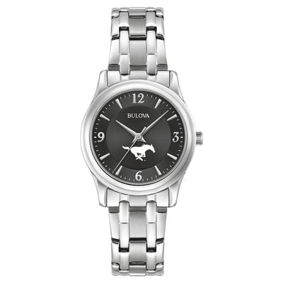SMU Mustangs Bulova Women's Corporate Collection Stainless Steel Watch - Black