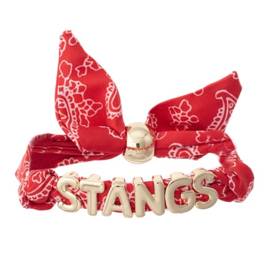 SMU Mustangs CANVAS Style Women's Bandana Slider Bracelet