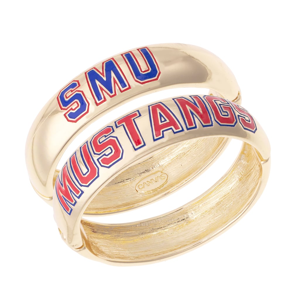 SMU Mustangs CANVAS Style Women's Chunky Hinge Bangle Two-Piece Set