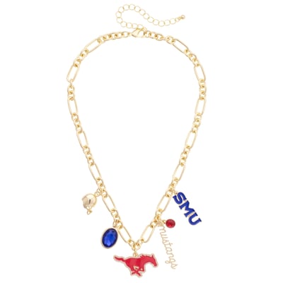 SMU Mustangs CANVAS Style Women's Game Day Charm Necklace