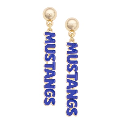 SMU Mustangs CANVAS Style Women's Nameplate Earrings