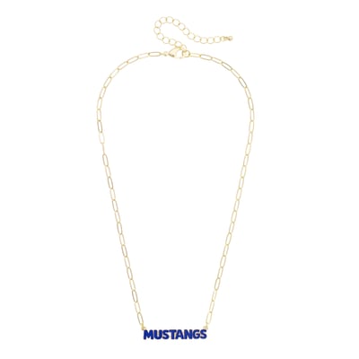 SMU Mustangs CANVAS Style Women's Nameplate Necklace