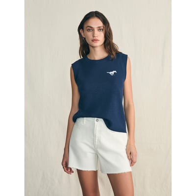SMU Mustangs FAHERTY Women's Sunwashed Muscle Tank - Navy