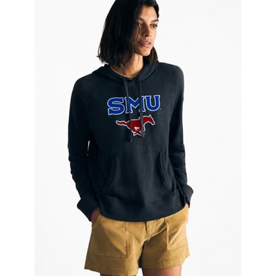 SMU Mustangs FAHERTY Women's Sunwashed Slub Hoodie - Navy