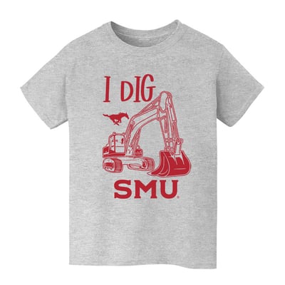 SMU Mustangs Vive La Fete Youth Excavator T-Shirt - Gray