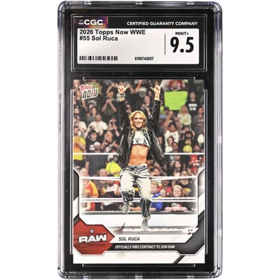 Sol Ruca WWE 2026 Topps Now WWE Officially Inks Contracts to Join Raw #55 CGC Authenticated MINT+ 9.5 Card