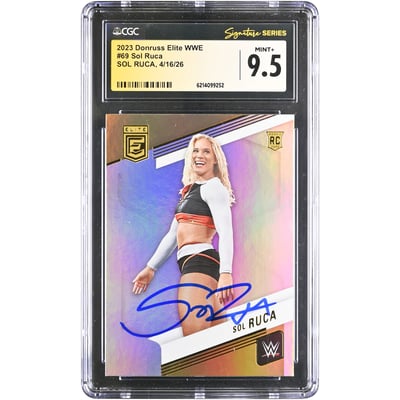 Sol Ruca WWE Autographed 2023 Donruss Elite #69 CGC Fanatics Witnessed Authenticated MINT+ 9.5 Rookie Card
