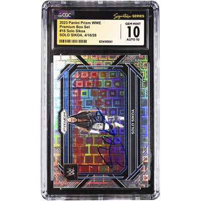 Solo Sikoa WWE Autographed 2023 Panini Prizm Premium Box Set #16 #/199 CGC Fanatics Witnessed Authenticated 10/10 Card