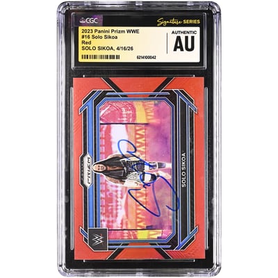 Solo Sikoa WWE Autographed 2023 Panini Prizm Red #16 #/299 CGC Fanatics Witnessed Authenticated Card